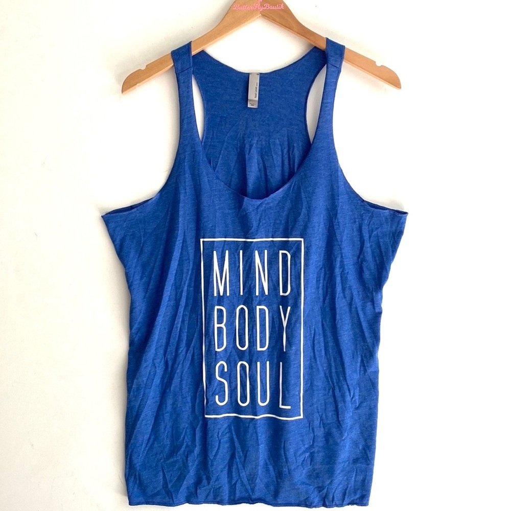 Next level apparel blue & white Racerback tee, Size XXL